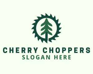 Pine Tree Saw Blade logo design