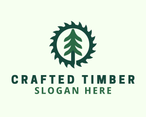 Pine Tree Saw Blade logo design