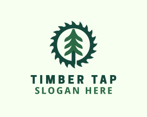 Pine Tree Saw Blade logo design