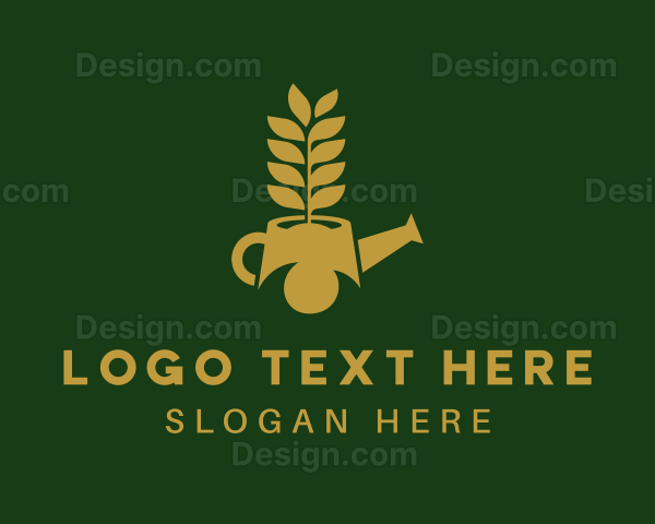 Golden Watering Can Logo