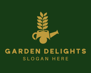 Golden Watering Can logo design