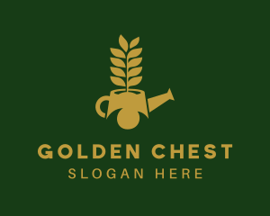 Golden Watering Can logo design