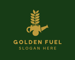 Golden Watering Can logo design