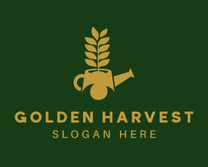 Golden Watering Can logo design