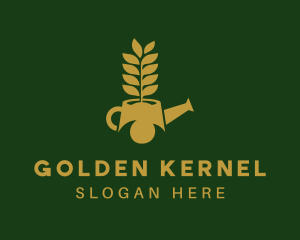 Golden Watering Can logo design