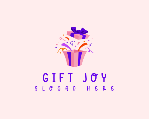 Birthday Gift Confetti logo design