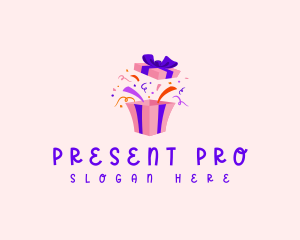 Birthday Gift Confetti logo design