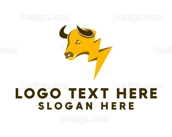 Yellow Lightning Bull Logo