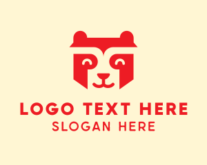 Happy Raccoon Bear logo