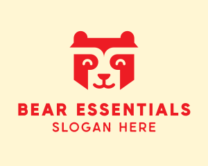 Happy Raccoon Bear logo design