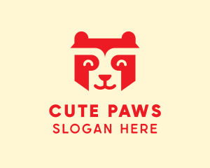 Happy Raccoon Bear logo design