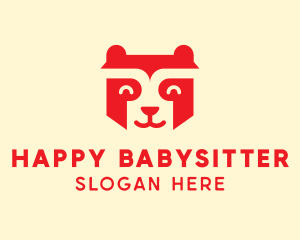 Happy Raccoon Bear logo design