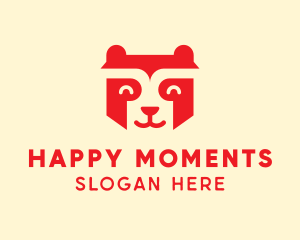 Happy Raccoon Bear logo design