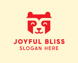 Happy Raccoon Bear logo design