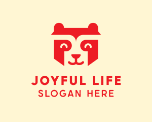 Happy Raccoon Bear logo design