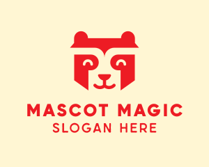 Happy Raccoon Bear logo design