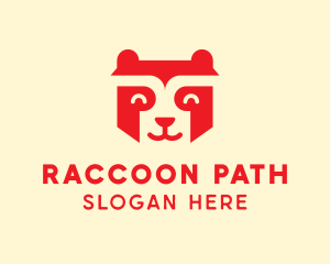 Happy Raccoon Bear logo design