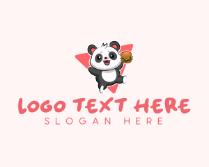 Cute Panda Hamburger  logo