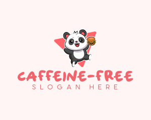 Cute Panda Hamburger  logo design