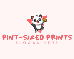 Cute Panda Hamburger  logo