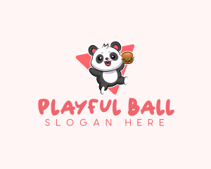 Cute Panda Hamburger  logo design