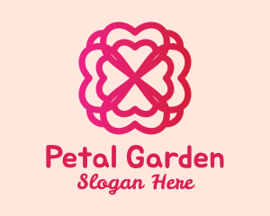 Red Flower Petals logo design