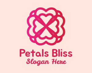 Red Flower Petals logo design