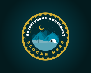 Camping Mountain Adventure logo design