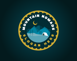 Camping Mountain Adventure logo design