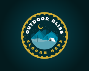 Camping Mountain Adventure logo design