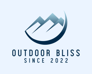 Outdoor Mountain Moon Camping logo design