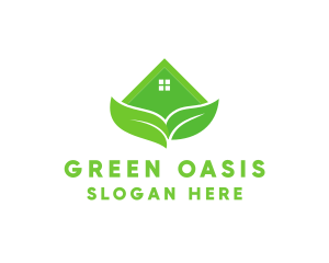 Green House Leaves logo design