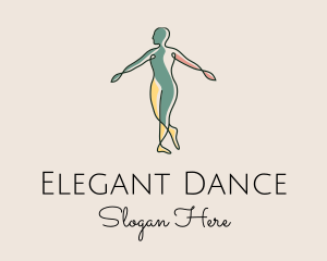 Monoline Dance Performer logo design