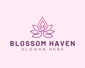 Floral Lotus Yoga logo design