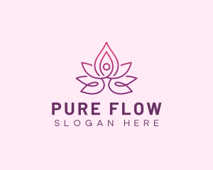 Floral Lotus Yoga logo design