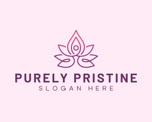 Floral Lotus Yoga logo design