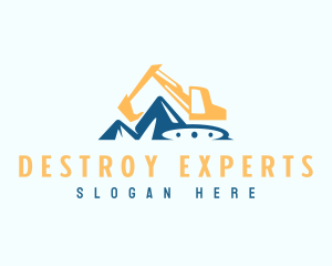 Excavator Quarry Digging logo design