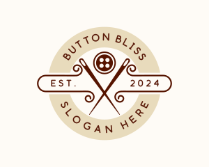 Needle Button Sewing logo design