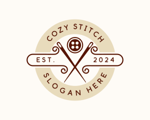 Needle Button Sewing logo design