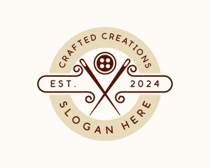 Needle Button Sewing logo design