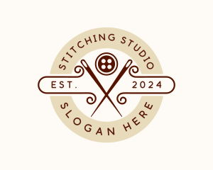 Needle Button Sewing logo design