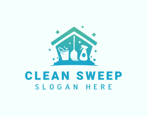 Disinfection House Cleaning logo design