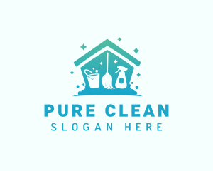 Disinfection House Cleaning logo design