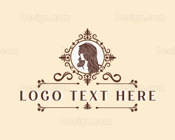 Woman Portrait Ornament Logo