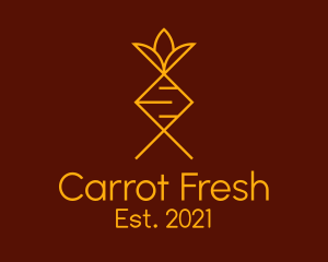 Monoline Carrot Garden logo design