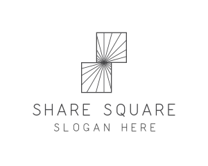 Symmetrical Square Sunray logo design