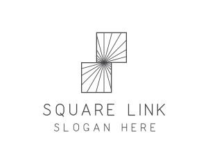 Symmetrical Square Sunray logo design