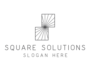 Symmetrical Square Sunray logo design