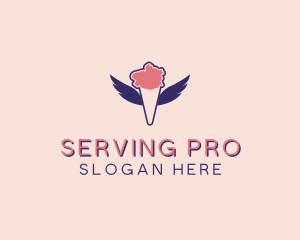 Ice Cream Wings  logo design