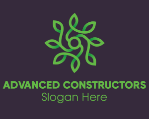 Green Vine Flower logo design